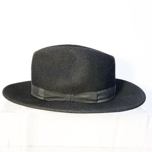 Black Wool Fedora Hat